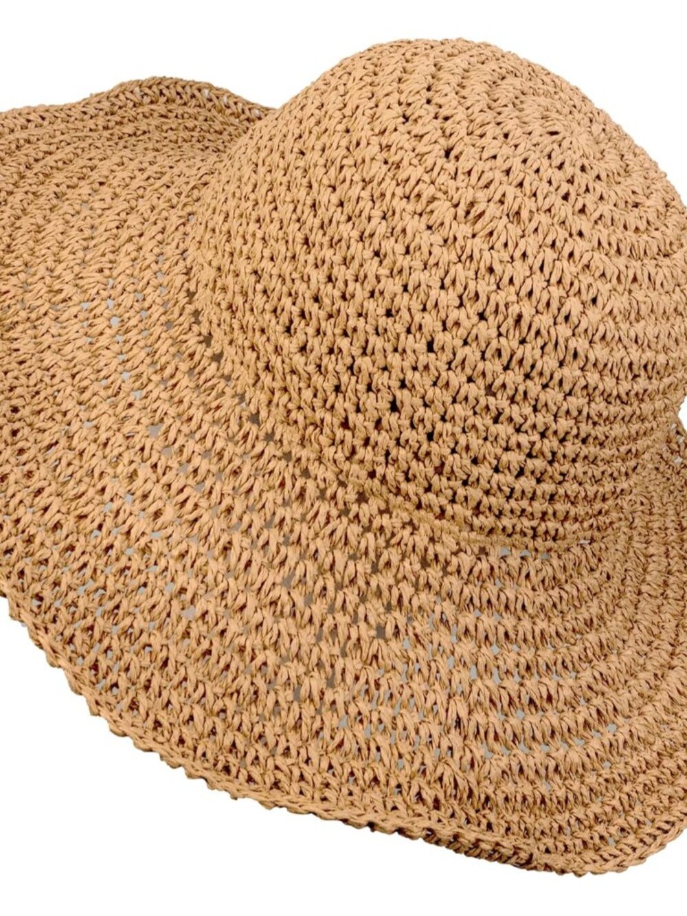 Crochet Straw Sun Hat for Women Floppy Beach Sun Hat Soft Large Lady Bucket Hat